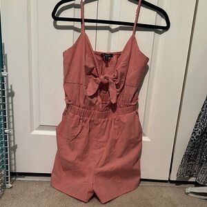 Pink Tie-Front‎ Romper